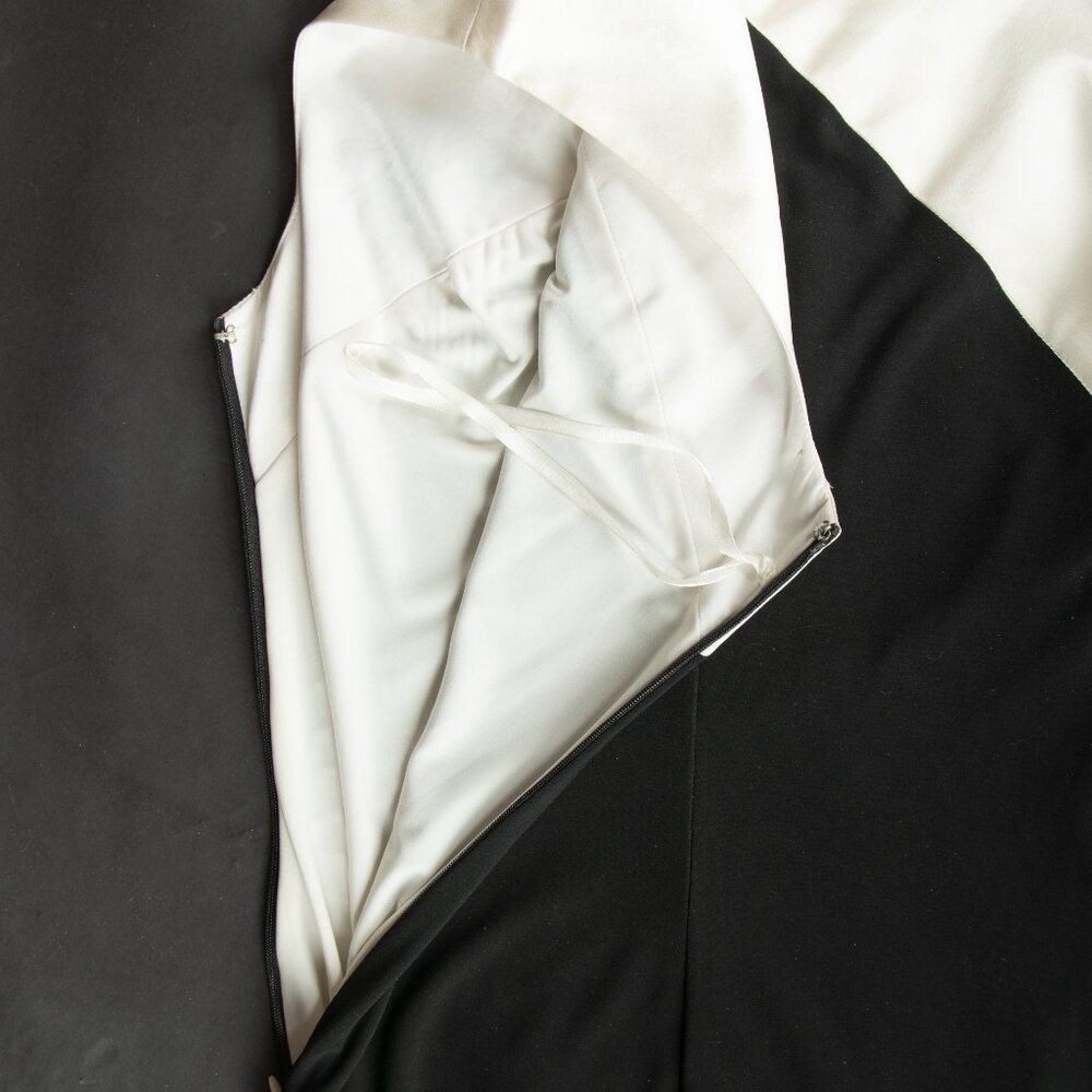 Lauren Ralph Lauren Evening Gown Black and White Embroidered Bodice 2 - Picture 10 of 13